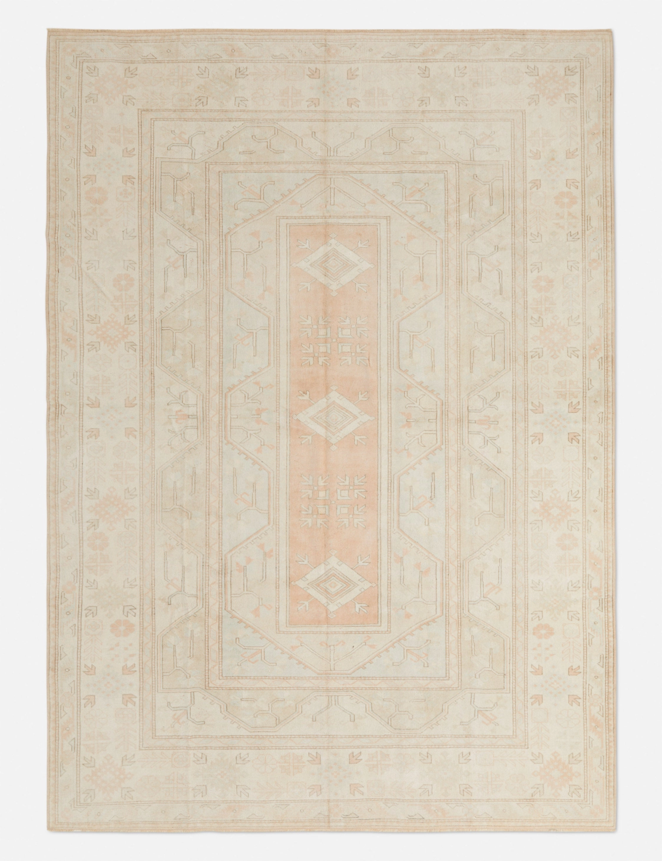 Vintage Turkish Hand-Knotted Wool Rug No. 282, 8'8" x 11'8" trendy fashion rug
