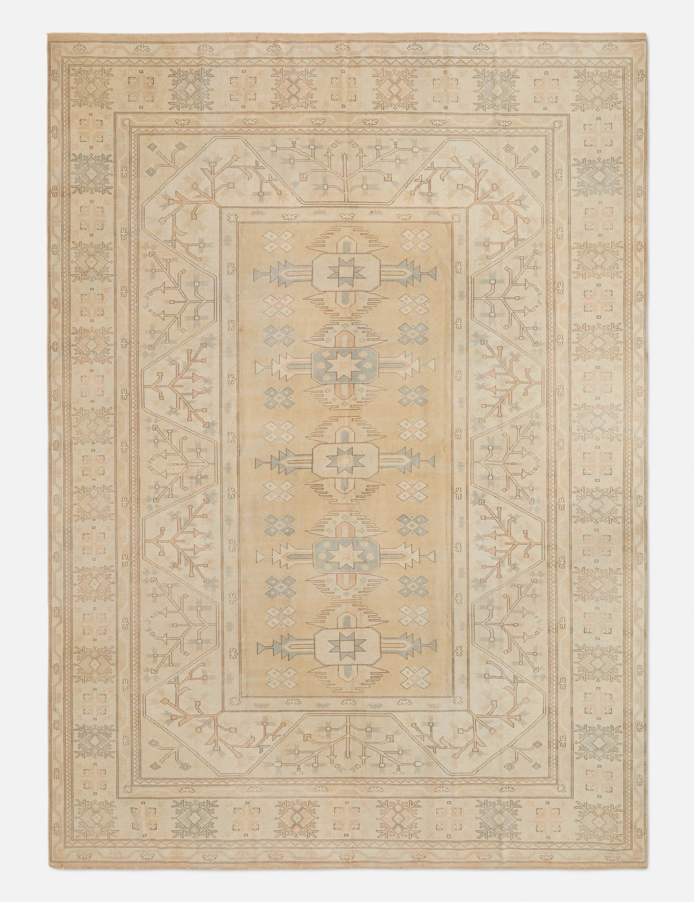 Vintage Turkish Hand-Knotted Wool Rug No. 283, 10'7" x 15'2" trendy fashion rug