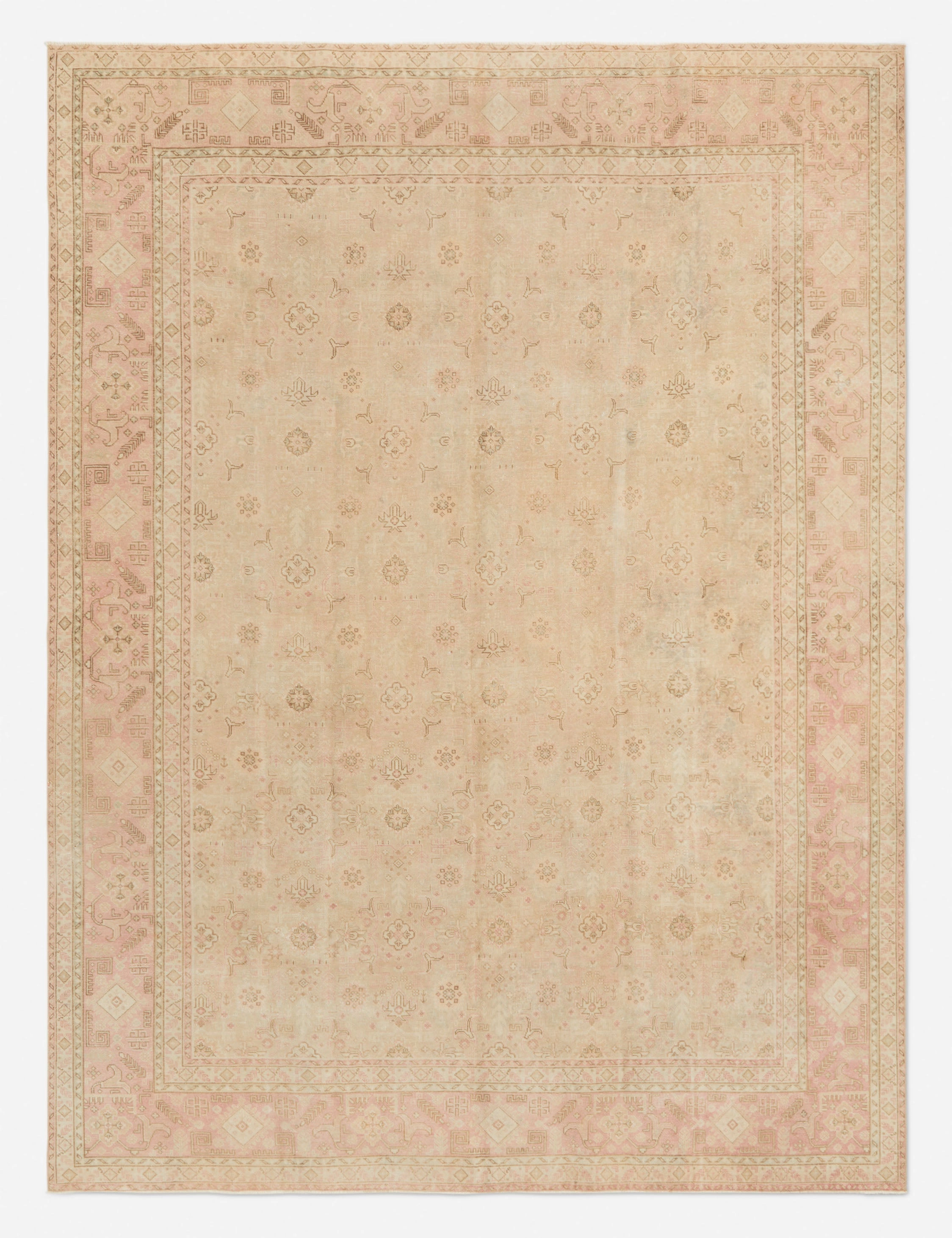 Vintage Turkish Hand-Knotted Wool Rug No. 284, 9'8" x 12'10" trendy fashion rug