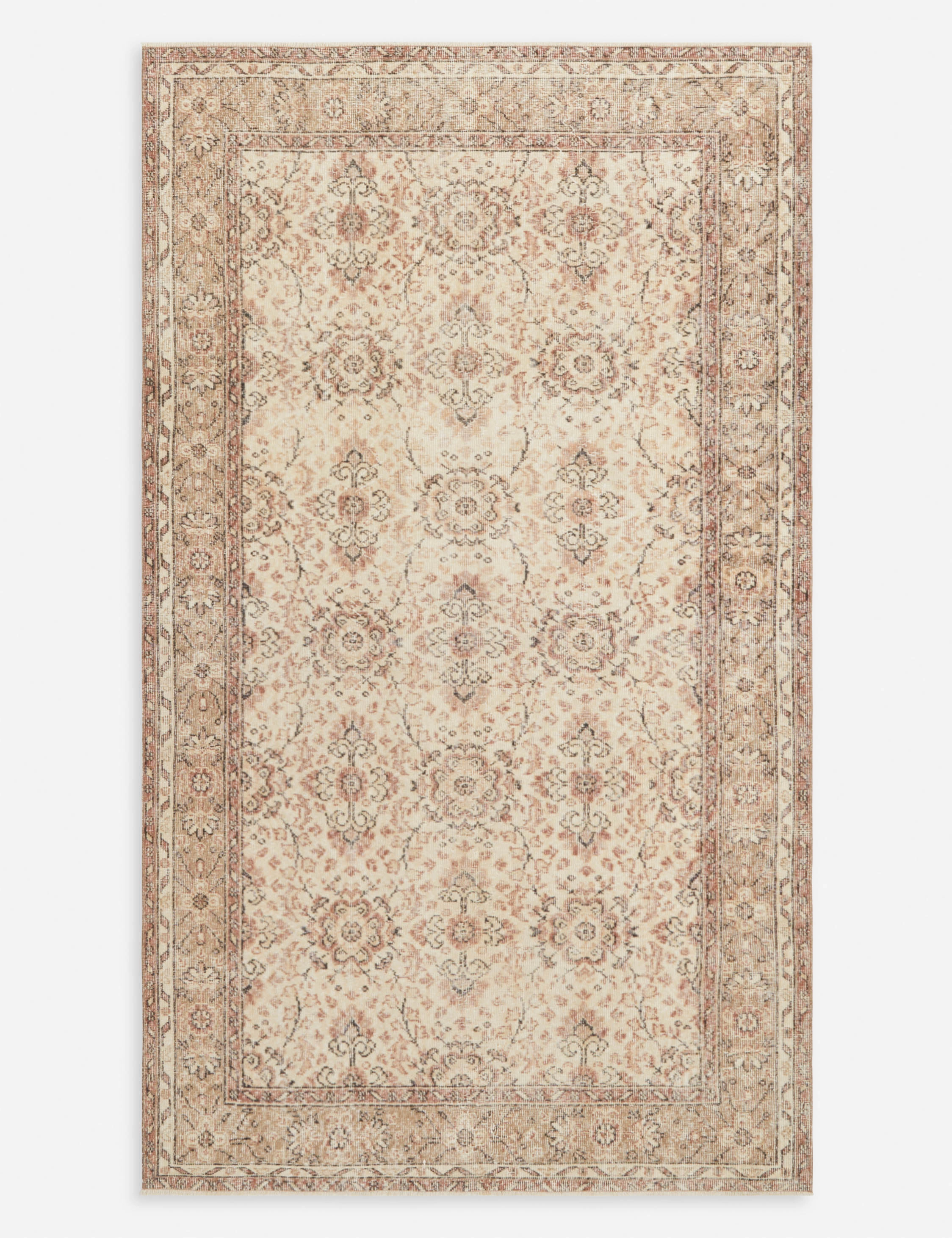 Vintage Turkish Hand-Knotted Wool Rug No. 290, 5'3" x 9'1" trendy fashion rug