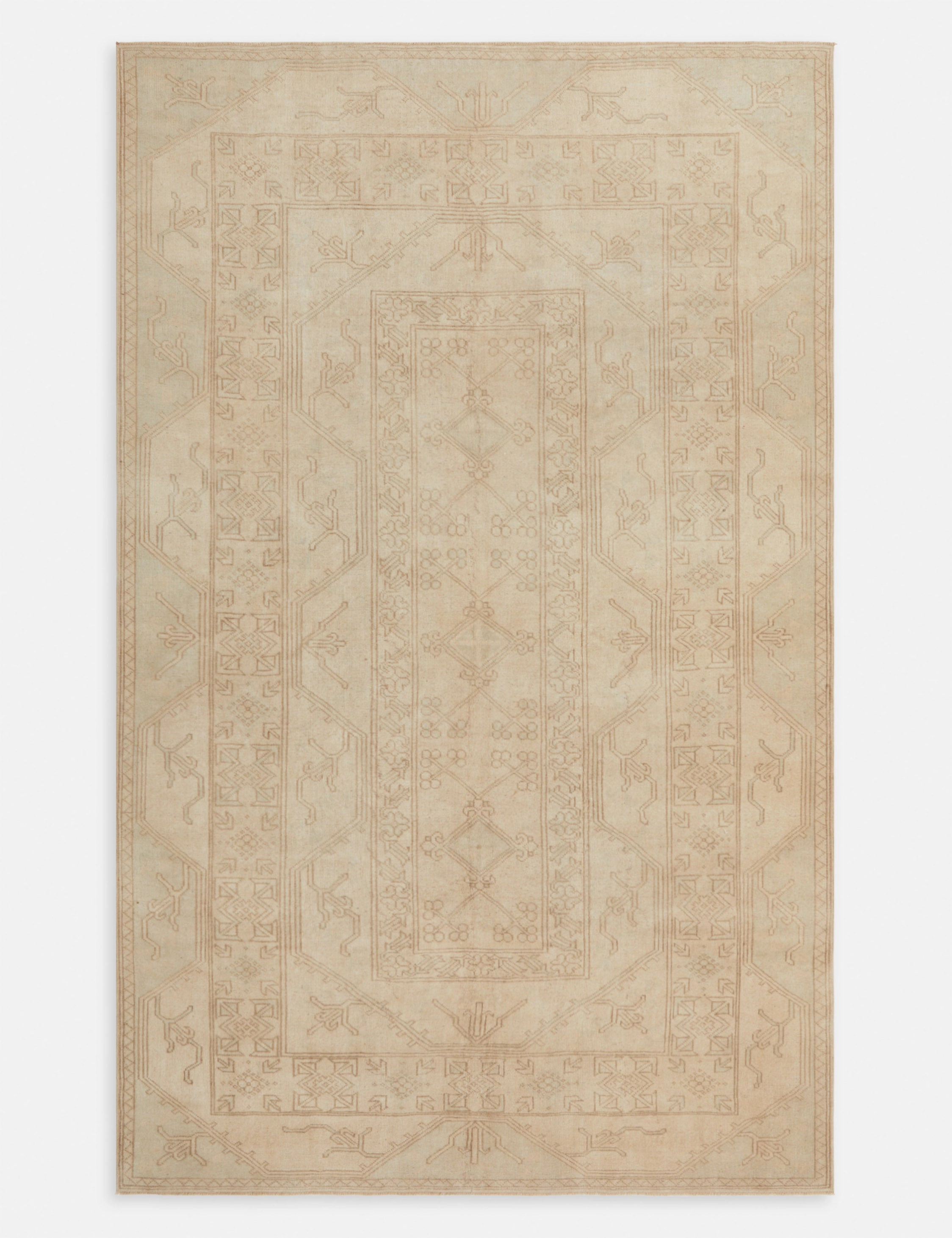 Vintage Turkish Hand-Knotted Wool Rug No. 298, 6'2" x 10' trendy fashion rug