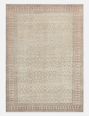 Vintage Turkish Hand-Knotted Wool Rug No. 299, 6'5" x 9'3" trendy fashion rug
