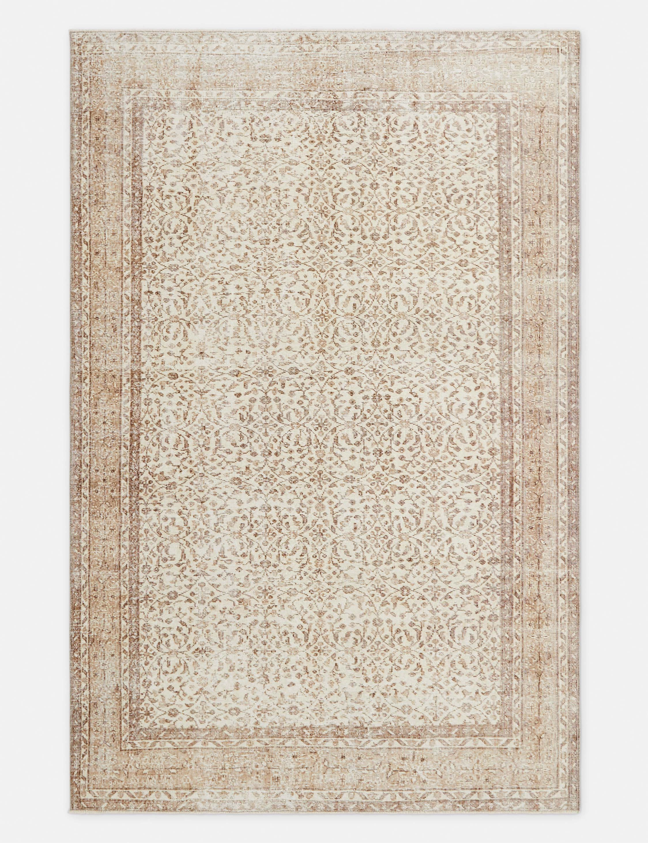 Vintage Turkish Hand-Knotted Wool Rug No. 306, 6'2" x 9'6" trendy fashion rug