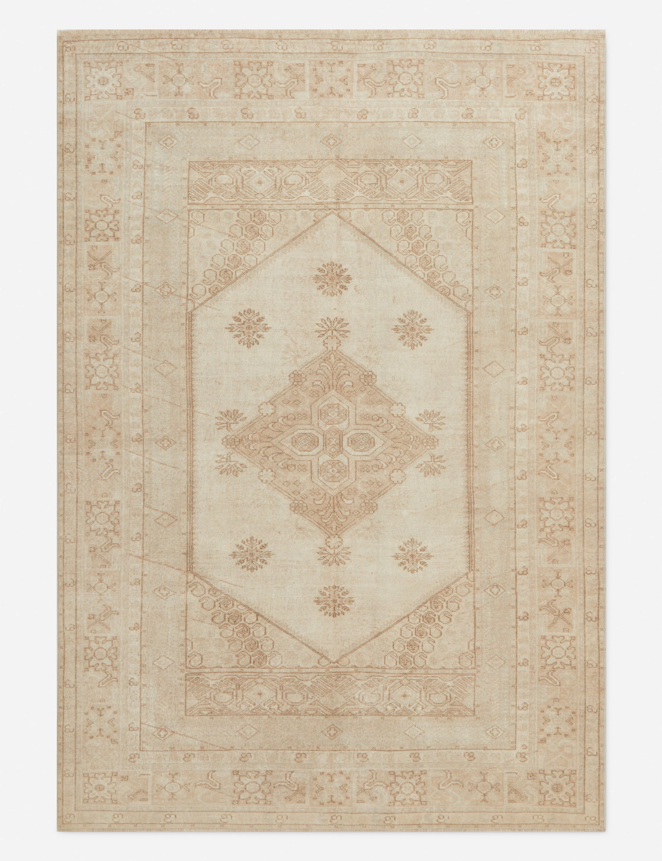 Vintage Turkish Hand-Knotted Wool Rug No. 309, 5'5" x 7'10" trendy fashion rug