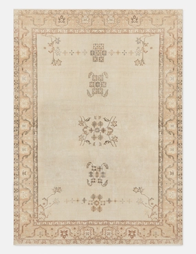 Vintage Turkish Hand-Knotted Wool Rug No. 314, 6'4" x 8'8" trendy fashion rug