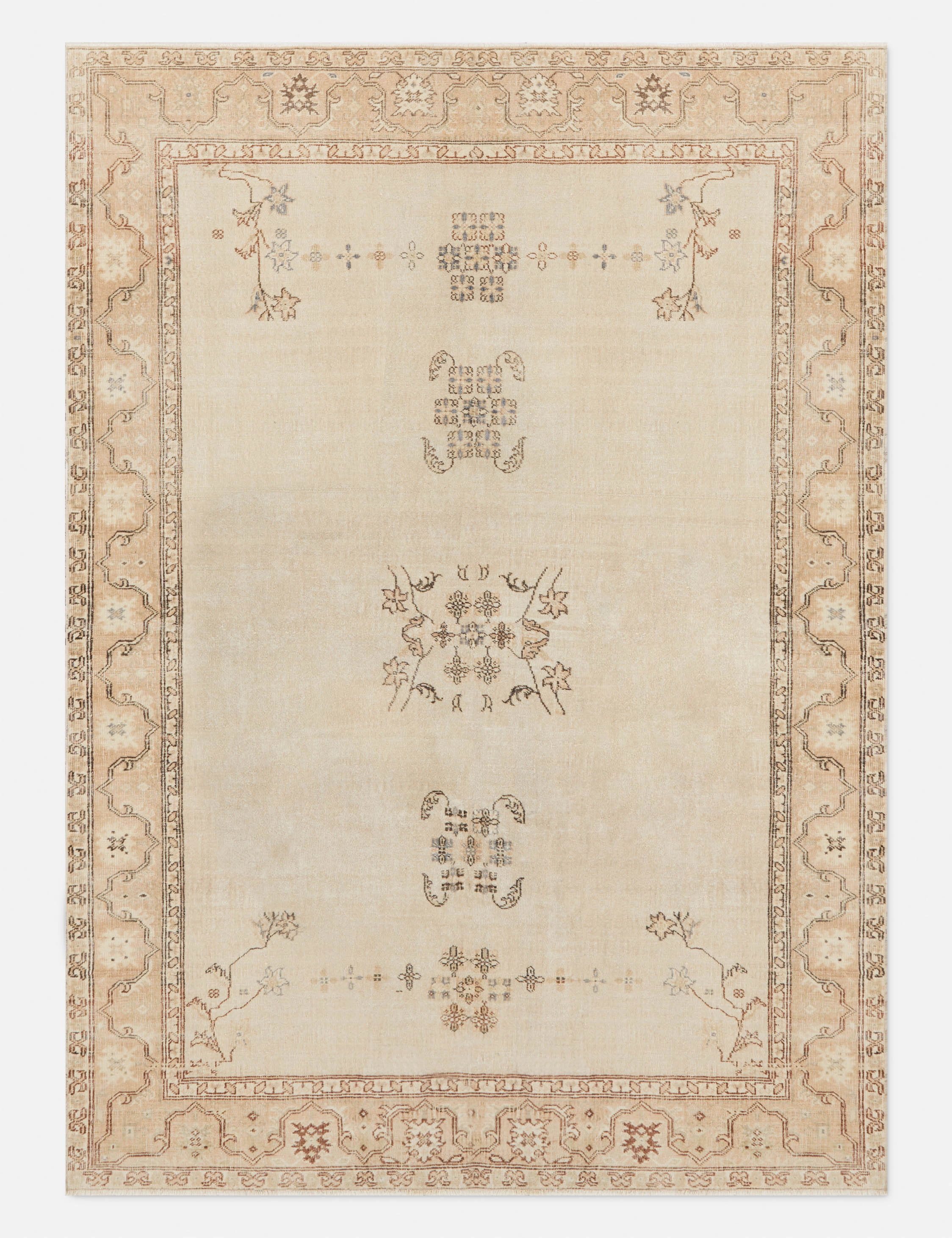 Vintage Turkish Hand-Knotted Wool Rug No. 314, 6'4" x 8'8" trendy fashion rug