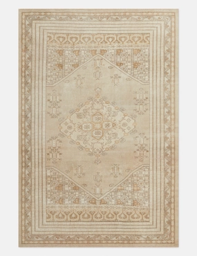 Vintage Turkish Hand-Knotted Wool Rug No. 318, 6'4" x 9'5" trendy fashion rug