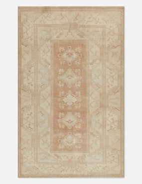Vintage Turkish Hand-Knotted Wool Rug No. 320, 5'3" x 8'2" trendy fashion rug
