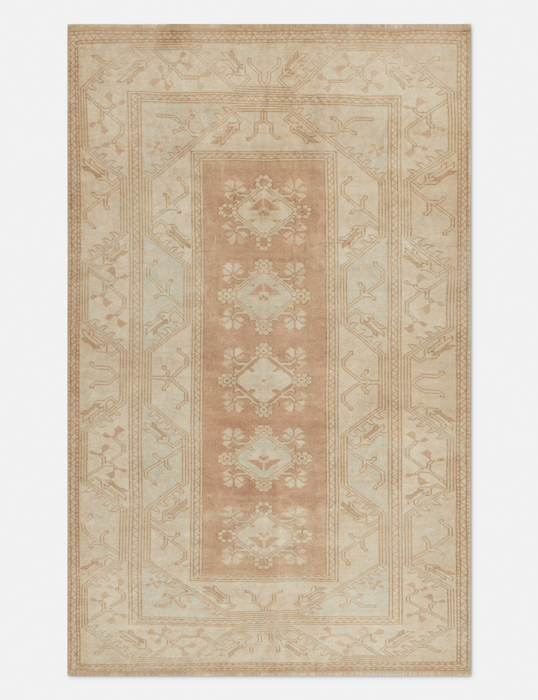 Vintage Turkish Hand-Knotted Wool Rug No. 320, 5'3" x 8'2" trendy fashion rug