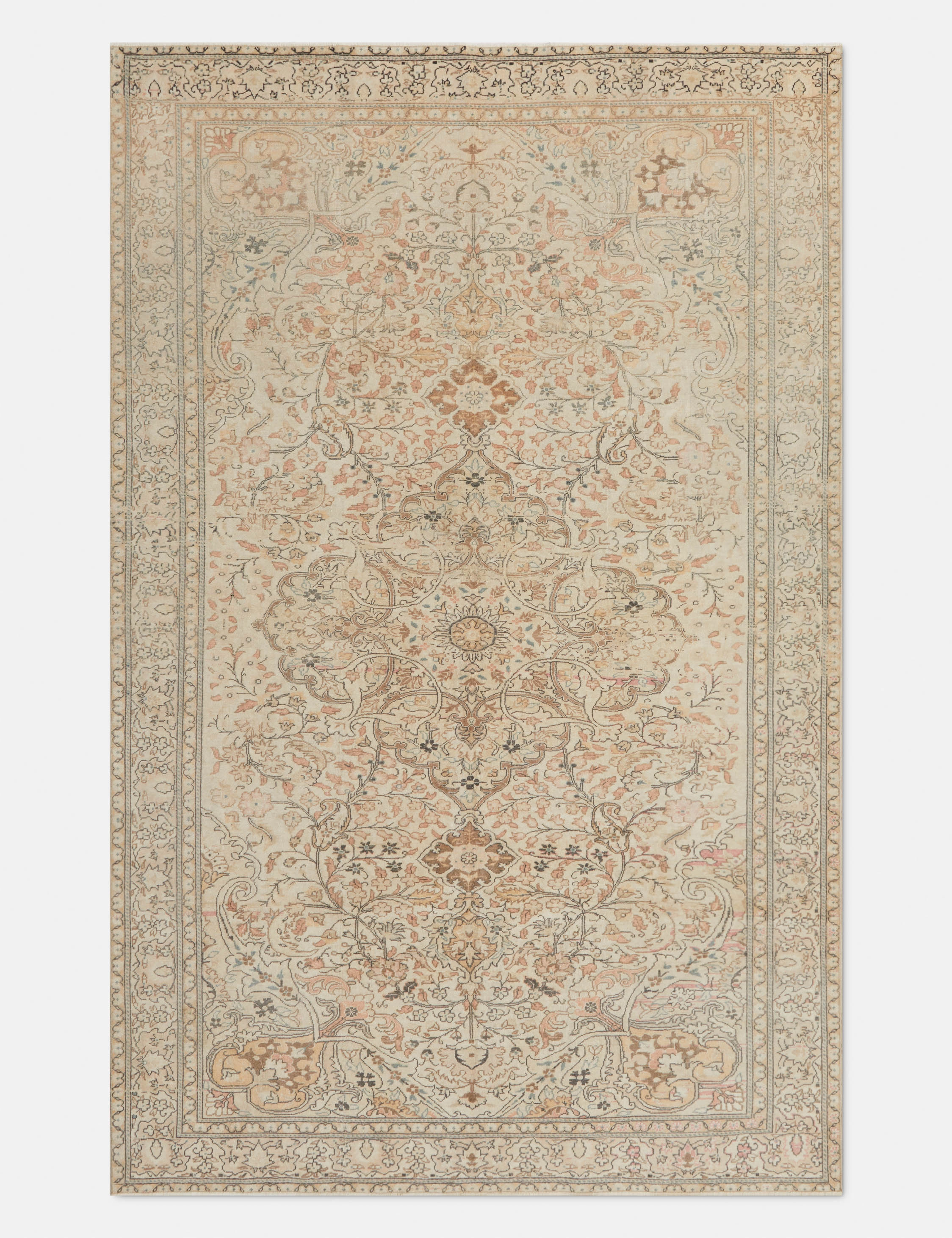 Vintage Turkish Hand-Knotted Wool Rug No. 322, 6'4" x 10'4" trendy fashion rug