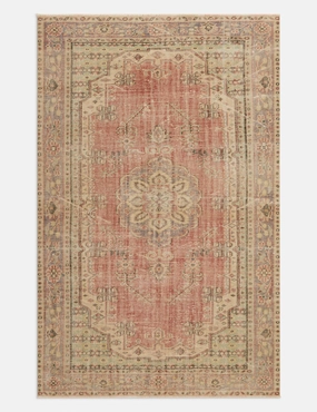 Vintage Turkish Hand-Knotted Wool Rug No. 329, 5'9" x 9'1" trendy fashion rug