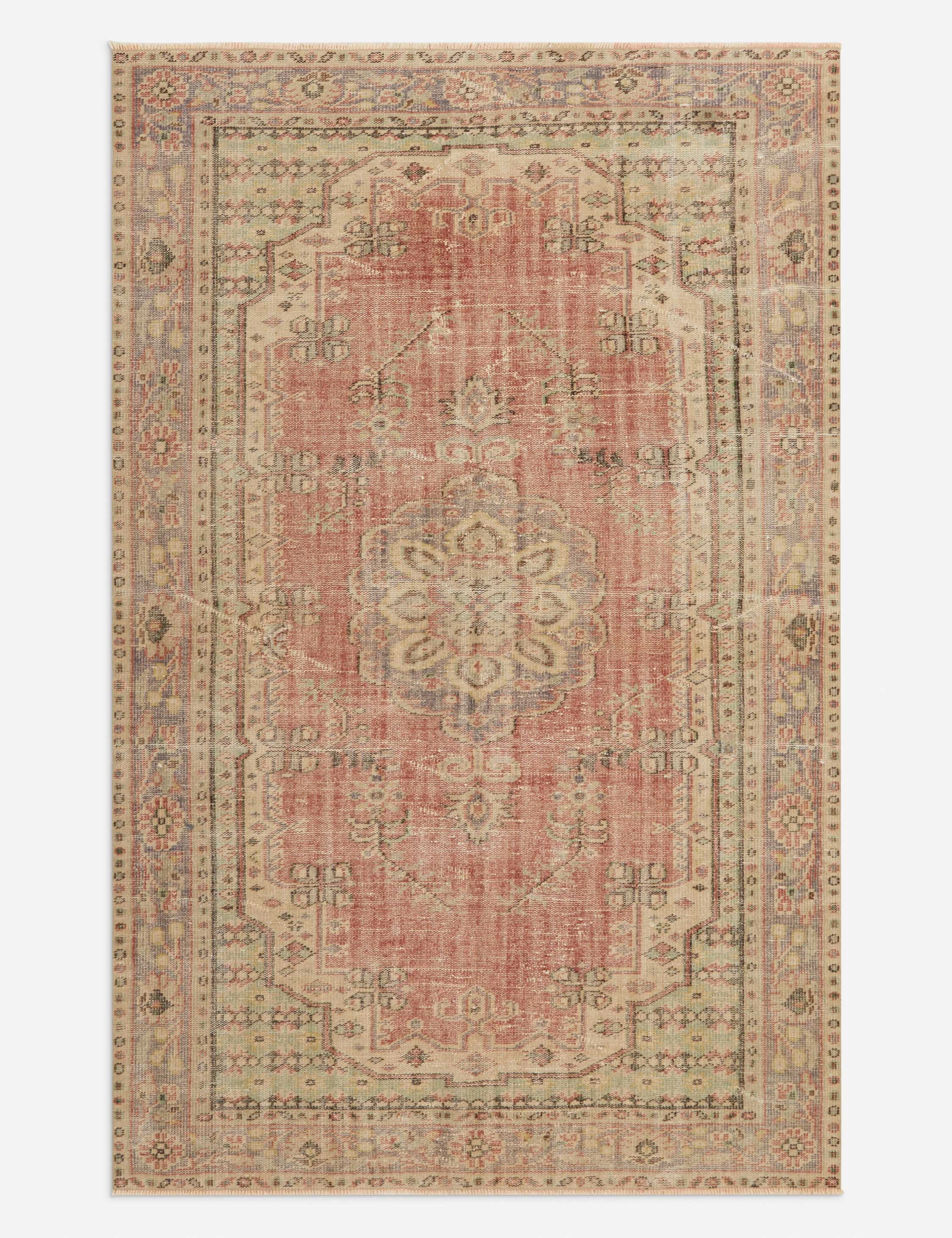 Vintage Turkish Hand-Knotted Wool Rug No. 329, 5'9" x 9'1" trendy fashion rug