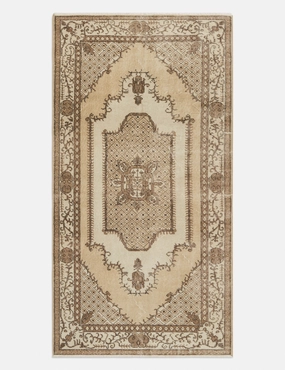 Vintage Turkish Hand-Knotted Wool Rug No. 334, 3'8" x 6'11" trendy fashion rug