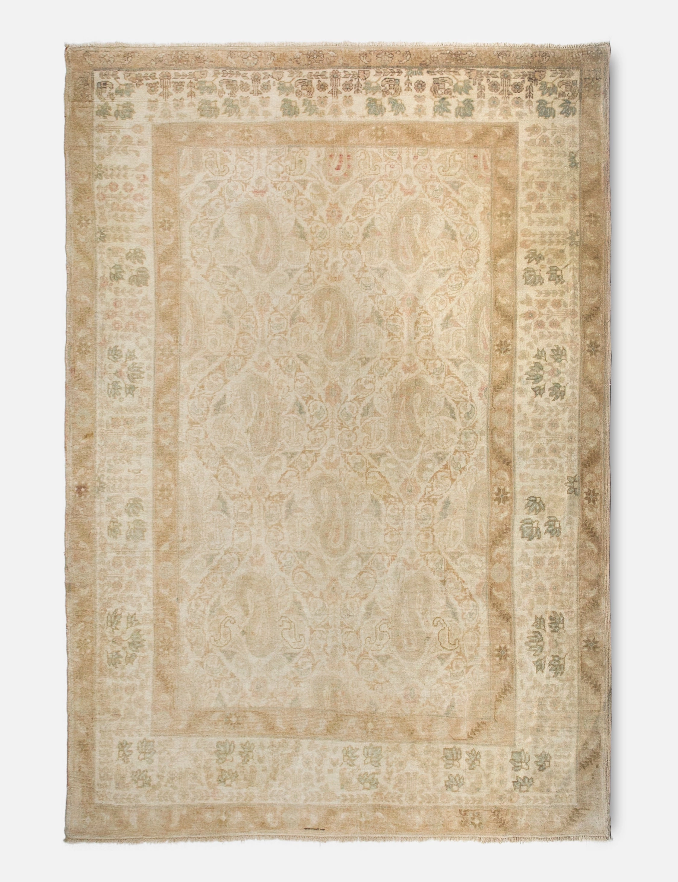 Vintage Turkish Hand-Knotted Wool Rug No. 371, 5'1" x 7'5" trendy fashion rug