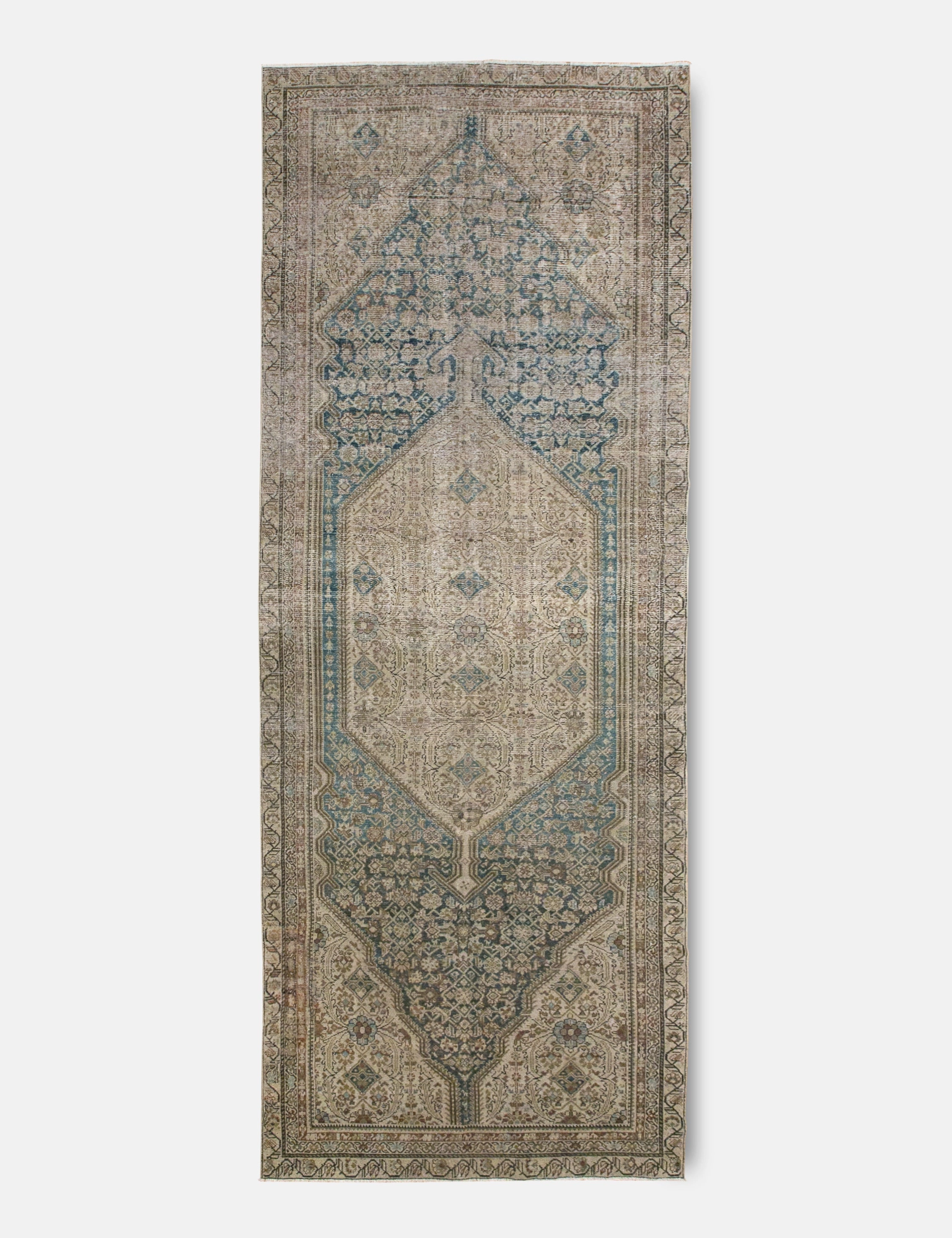 Vintage Turkish Hand-Knotted Wool Rug No. 373, 5'5" x 14'10" trendy fashion rug