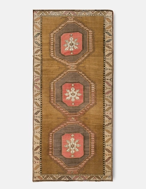 Vintage Turkish Hand-Knotted Wool Rug No. 374, 5'6" x 12'2" trendy fashion rug