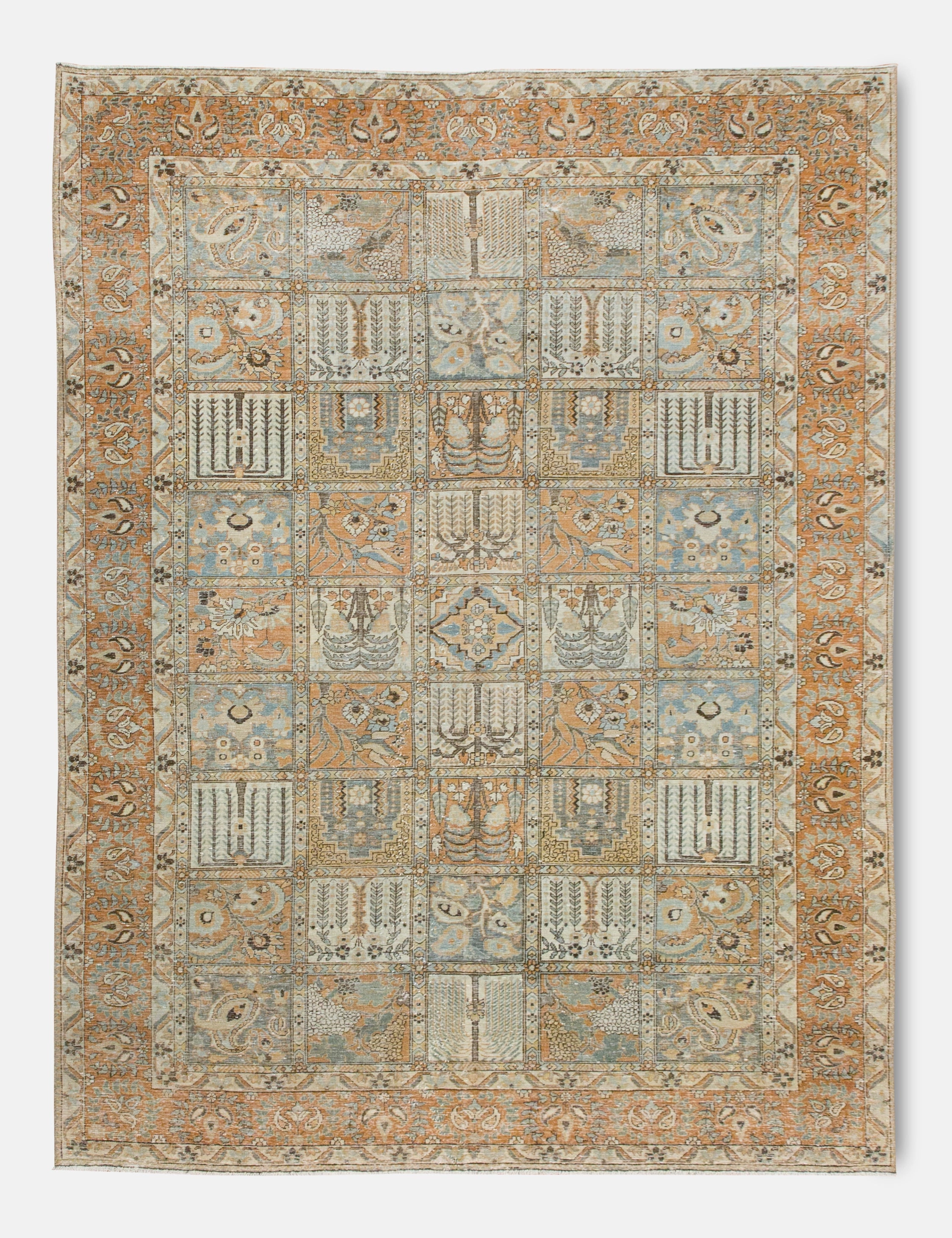 Vintage Turkish Hand-Knotted Wool Rug No. 377, 6'11" x 10'5" trendy fashion rug