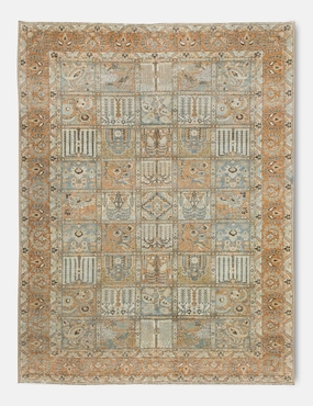 Vintage Turkish Hand-Knotted Wool Rug No. 377, 6'11" x 10'5" trendy fashion rug