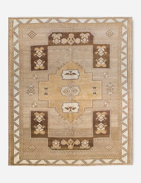 Vintage Turkish Hand-Knotted Wool Rug No. 378, 6'3" x 8'8" trendy fashion rug
