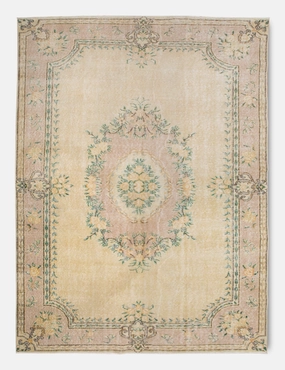 Vintage Turkish Hand-Knotted Wool Rug No. 379, 6'3" x 9'9" trendy fashion rug