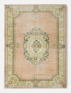 Vintage Turkish Hand-Knotted Wool Rug No. 384, 6'8" x 9'11" trendy fashion rug