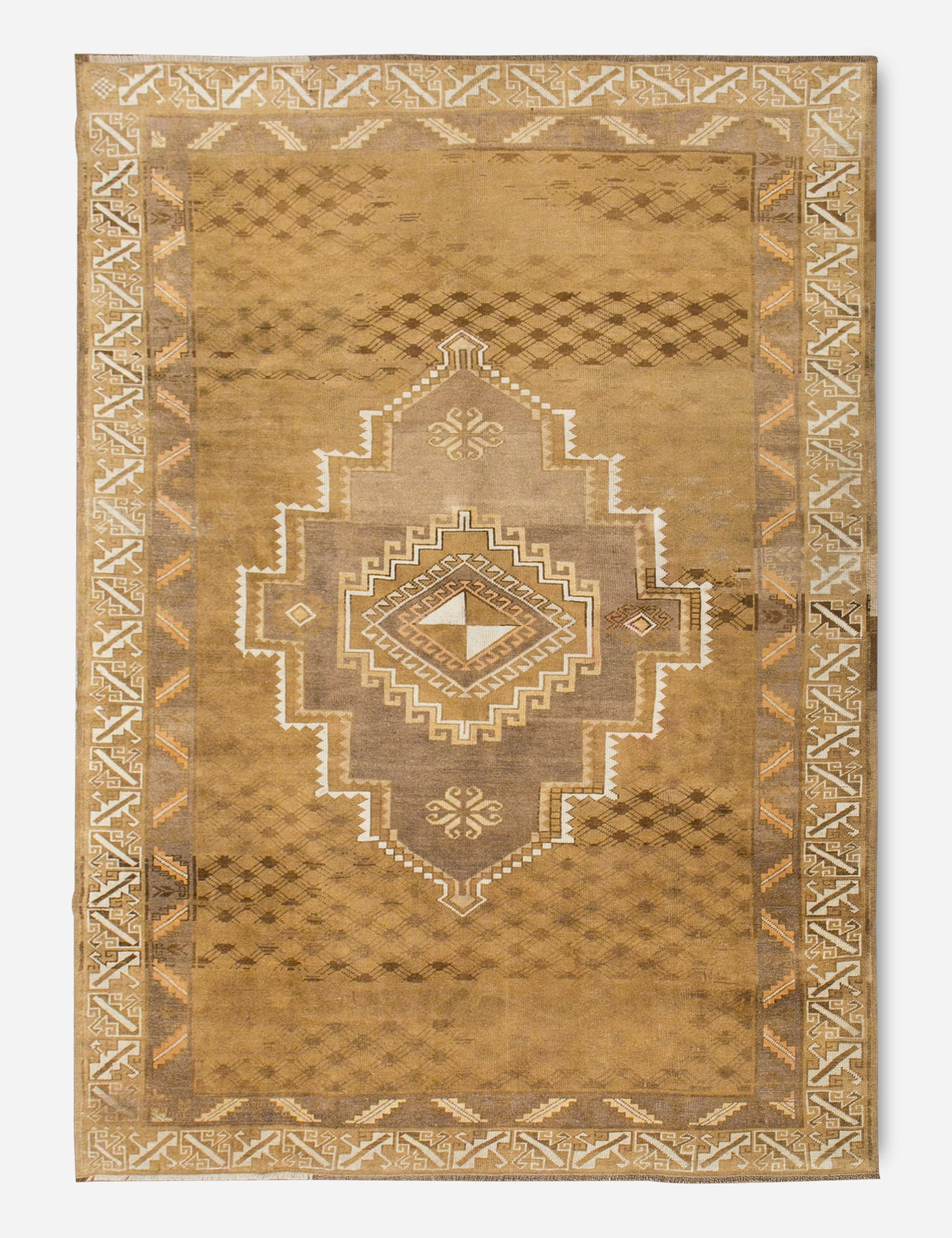 Vintage Turkish Hand-Knotted Wool Rug No. 385, 7' x 10'10" trendy fashion rug