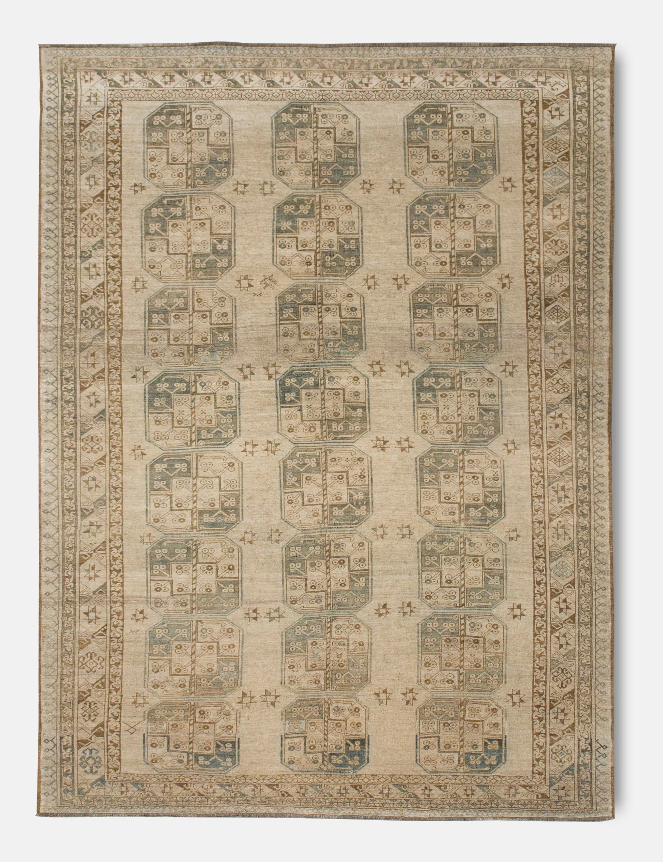 Vintage Turkish Hand-Knotted Wool Rug No. 388, 7'10" x 10'10" trendy fashion rug