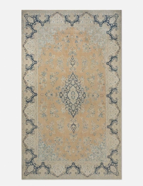 Vintage Turkish Hand-Knotted Wool Rug No. 397, 9'8" x 16' trendy fashion rug