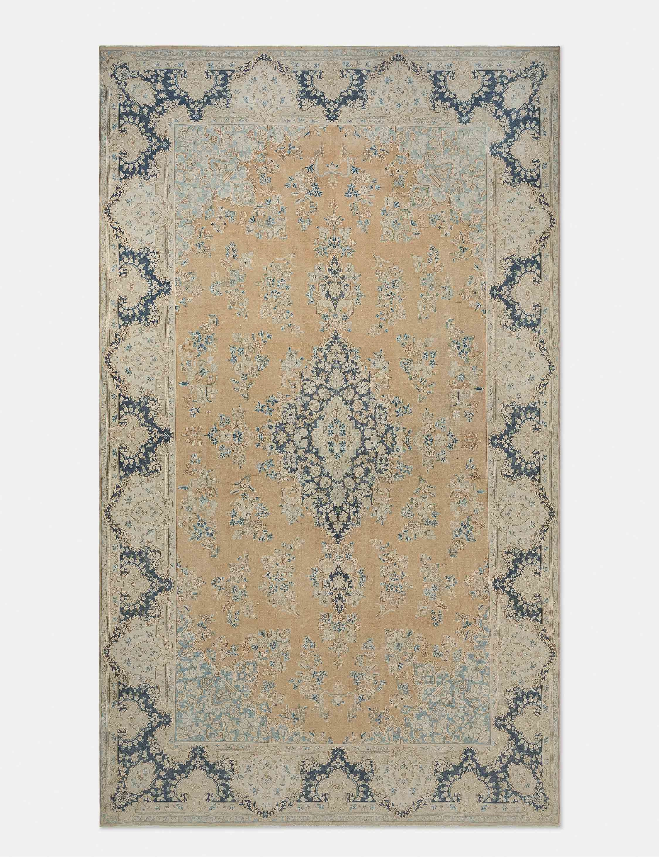 Vintage Turkish Hand-Knotted Wool Rug No. 397, 9'8" x 16' trendy fashion rug