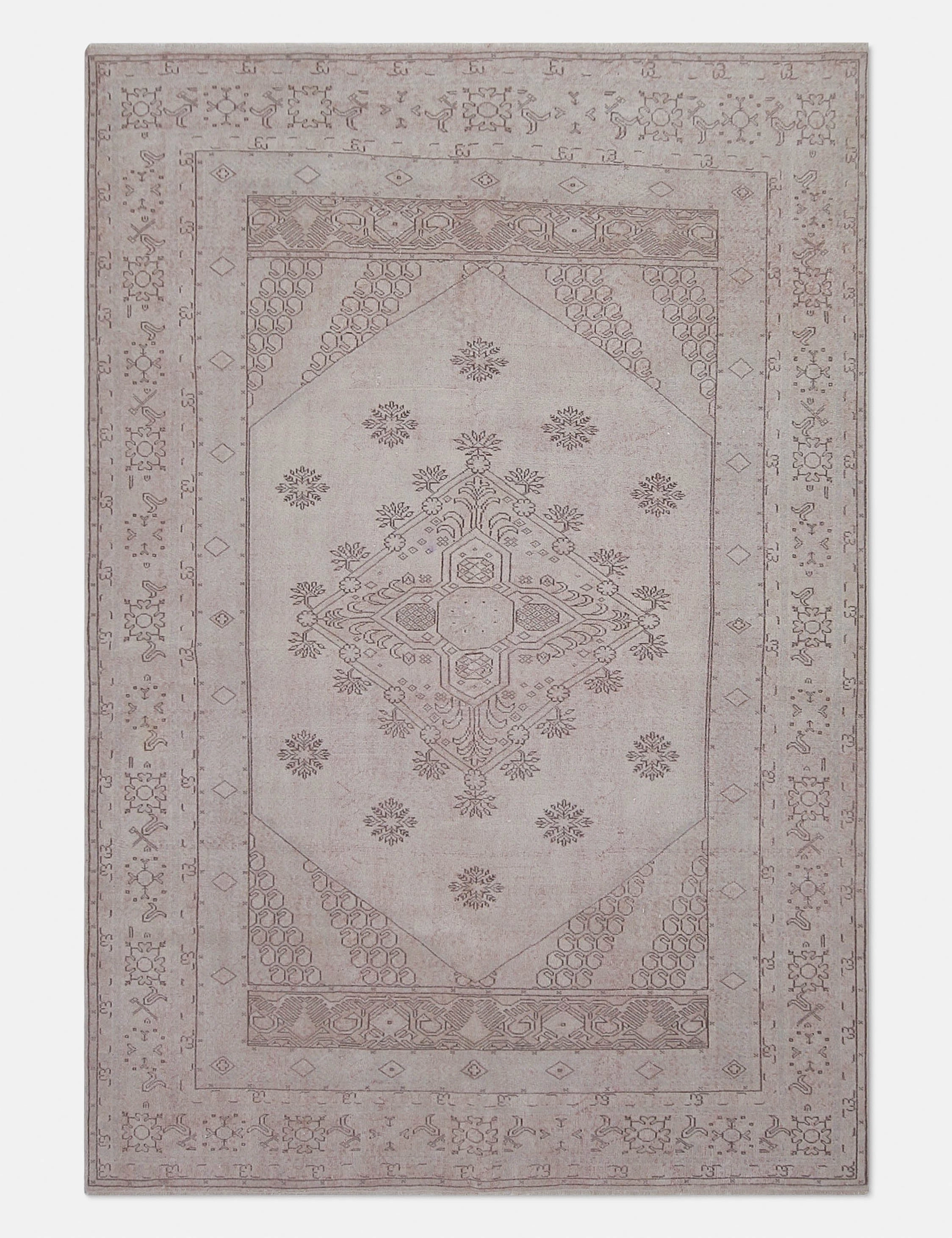 Vintage Turkish Hand-Knotted Wool Rug No. 404, 6' x 8'7" trendy fashion rug
