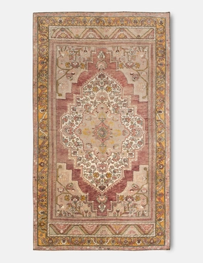 Vintage Turkish Hand-Knotted Wool Rug No. 406, 5'3" x 10' trendy fashion rug