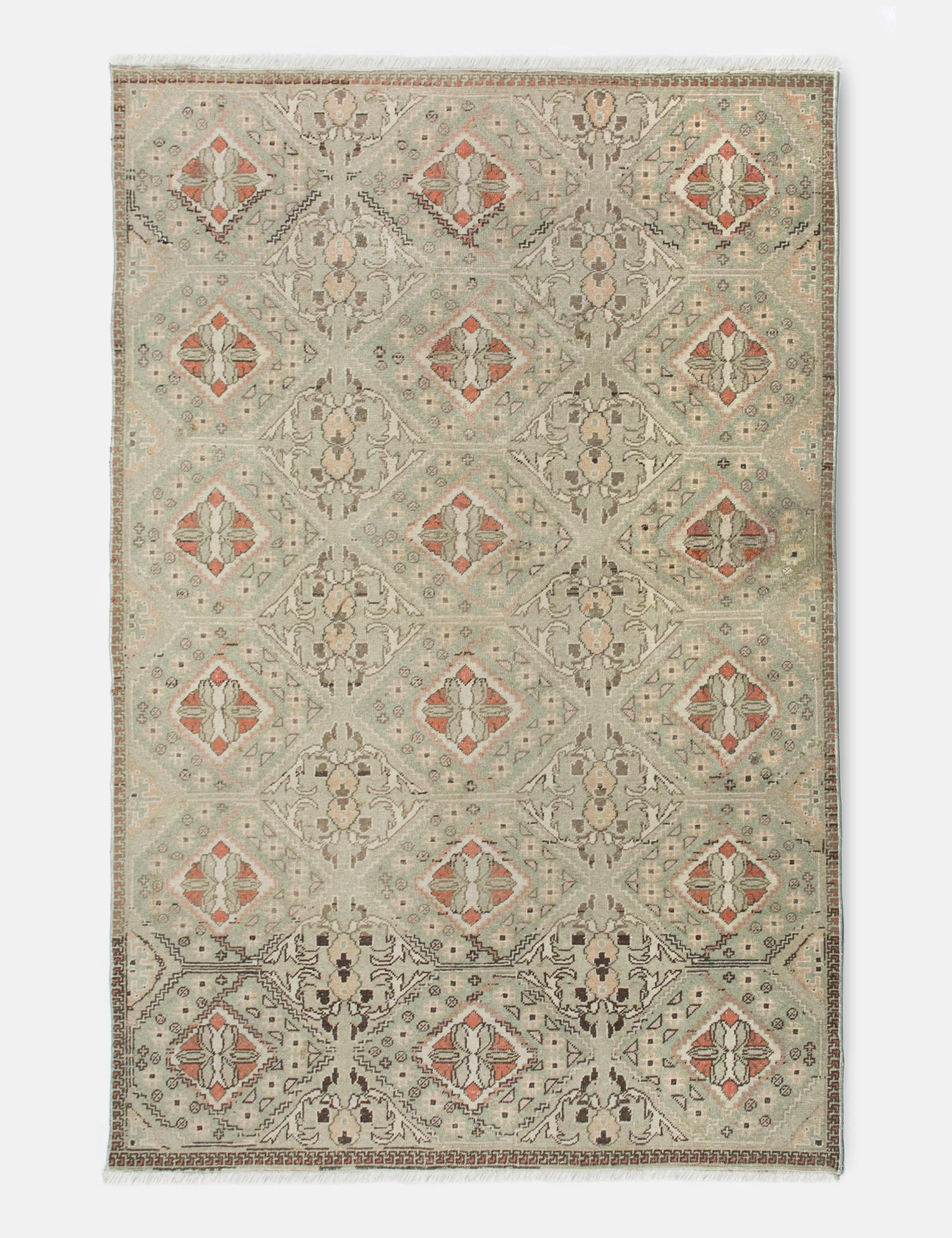 Vintage Turkish Hand-Knotted Wool Rug No. 408, 4' x 6'9" trendy fashion rug