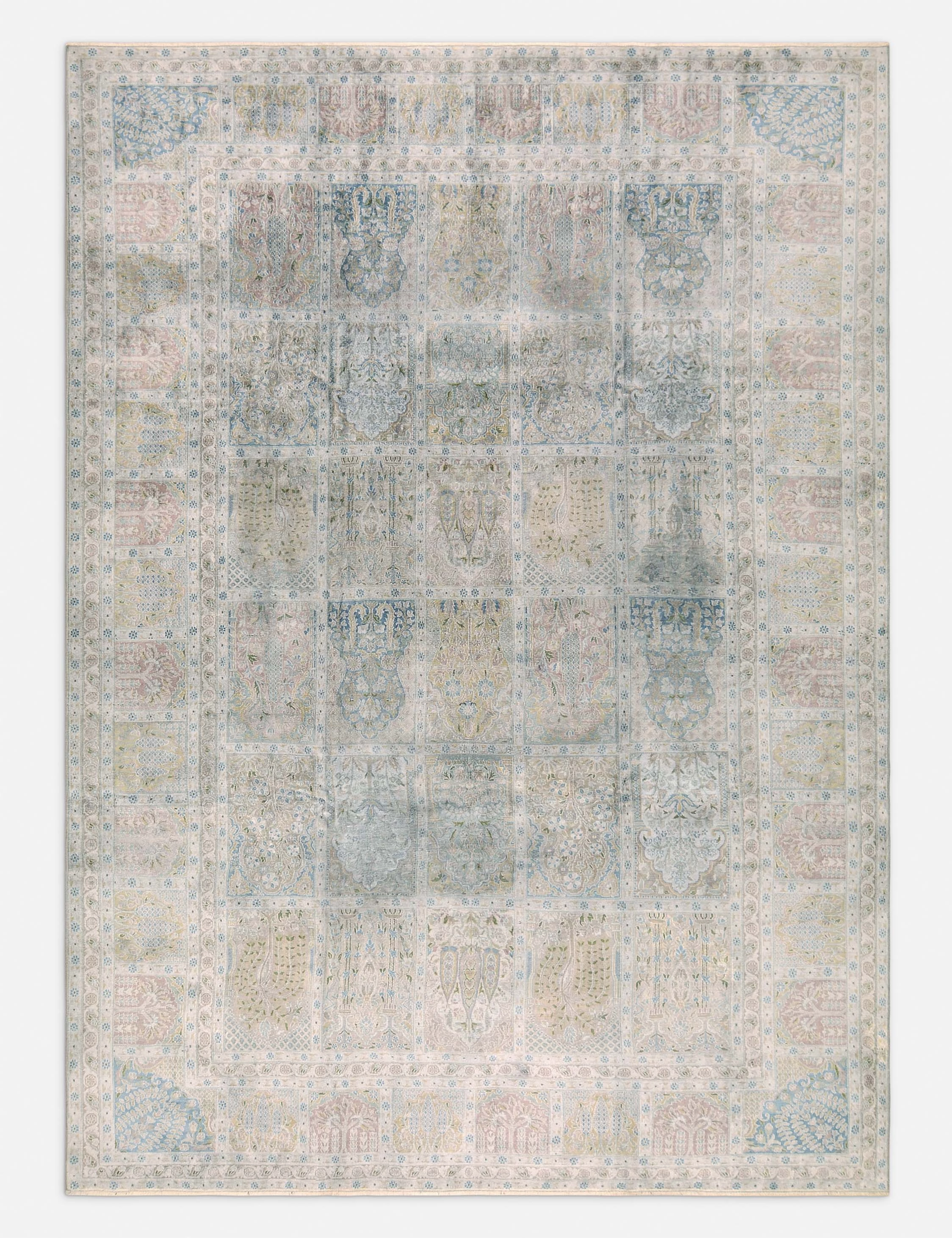 Vintage Turkish Hand-Knotted Wool Rug No. 411, 7'10" x 11' trendy fashion rug