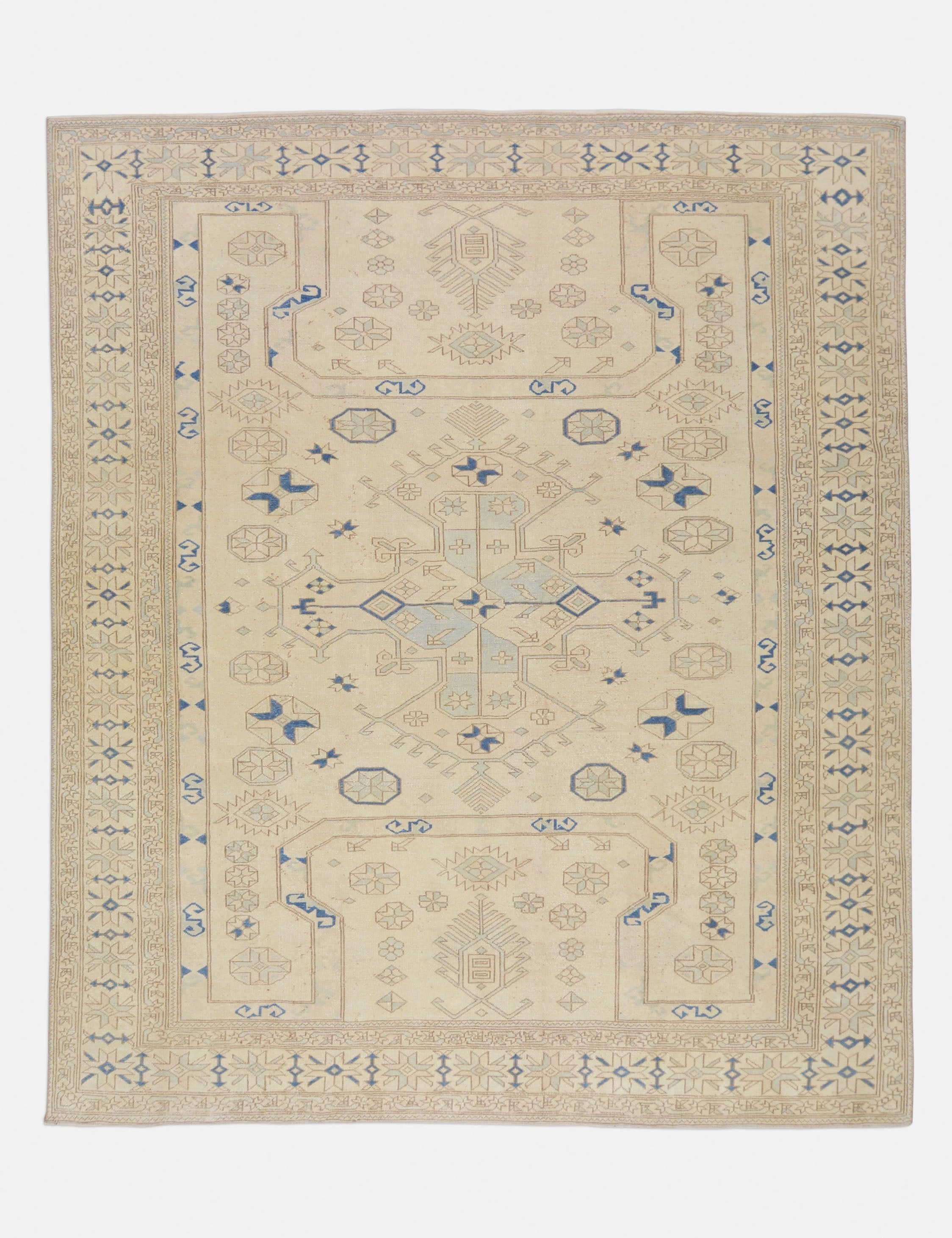 Vintage Turkish Hand-Knotted Wool Rug No. 413, 7'9" x 9'3 trendy fashion rug