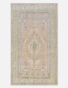 Vintage Turkish Hand-Knotted Wool Rug No. 416, 5'1" x 9' trendy fashion rug