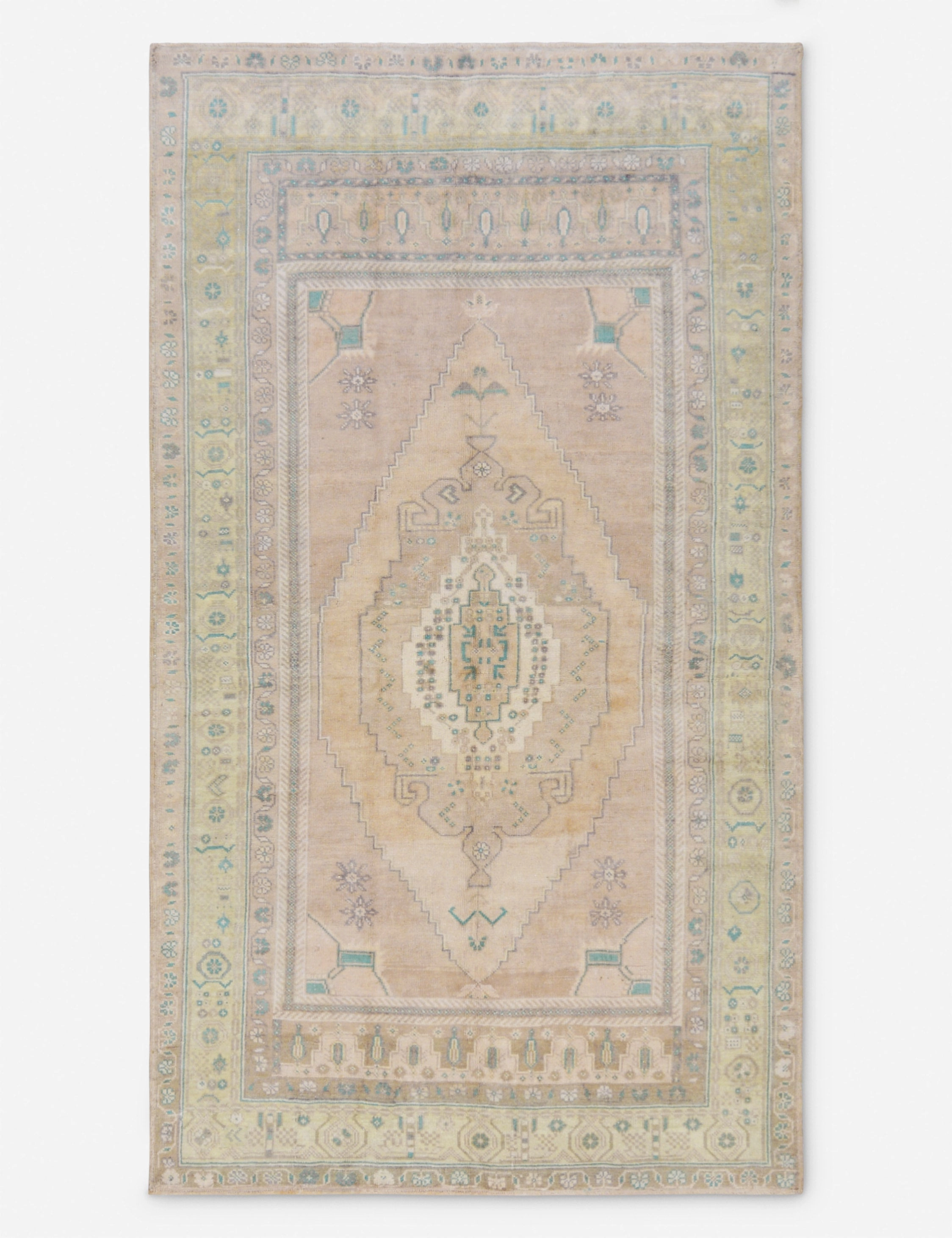 Vintage Turkish Hand-Knotted Wool Rug No. 416, 5'1" x 9' trendy fashion rug