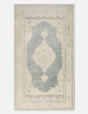 Vintage Turkish Hand-Knotted Wool Rug No. 417, 5'4" x 9'6" trendy fashion rug