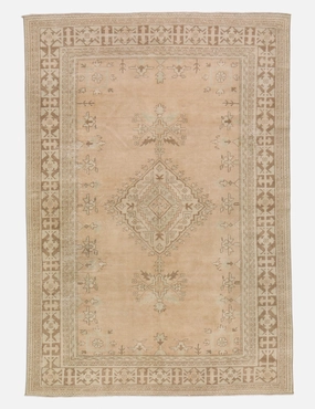 Vintage Turkish Hand-Knotted Wool Rug No. 418, 6'5" x 9'7" trendy fashion rug
