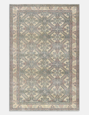 Vintage Turkish Hand-Knotted Wool Rug No. 422, 4'4" x 6'6" trendy fashion rug