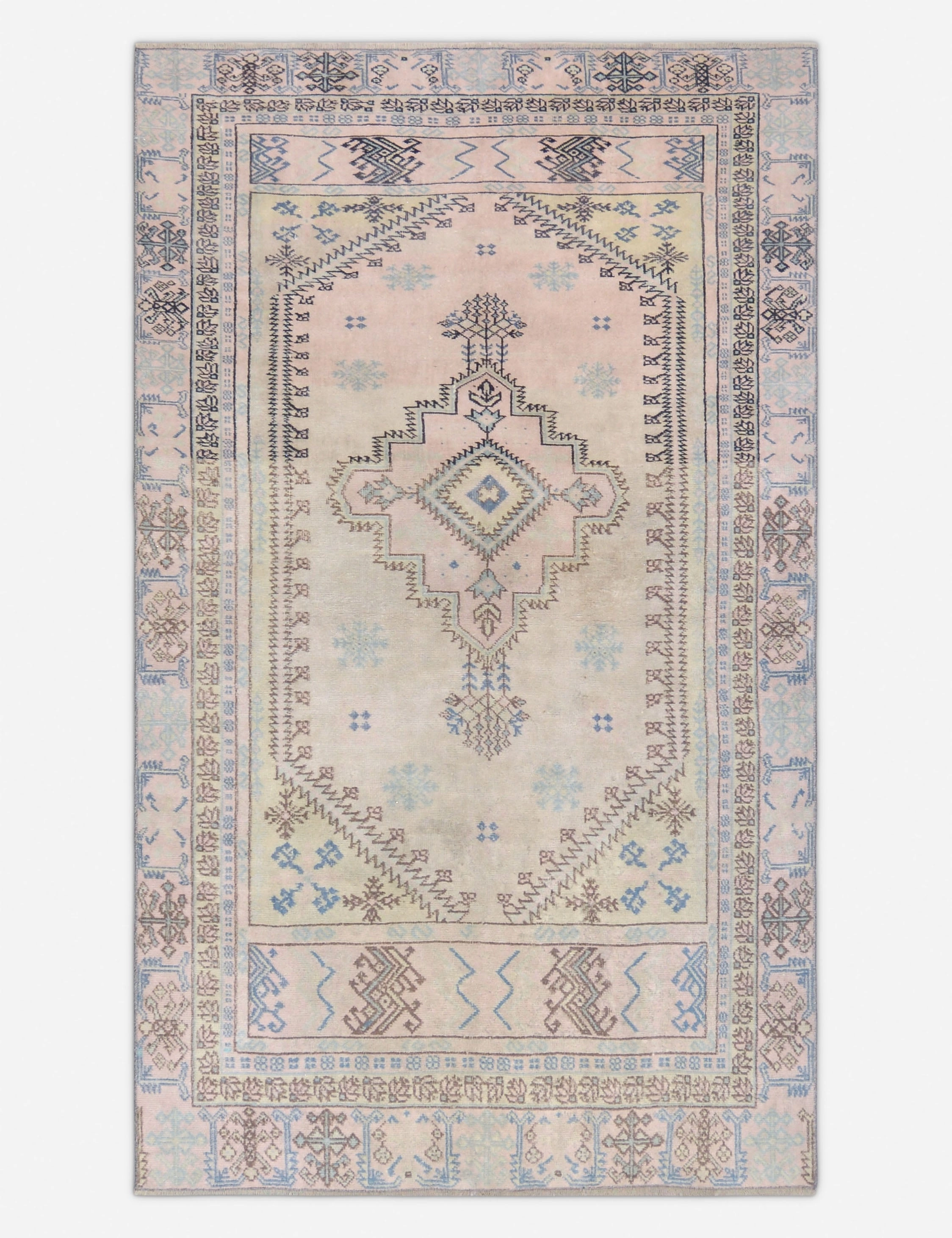 Vintage Turkish Hand-Knotted Wool Rug No. 423, 4'5" x 7'8" trendy fashion rug