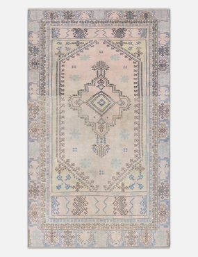 Vintage Turkish Hand-Knotted Wool Rug No. 423, 4'5" x 7'8" trendy fashion rug