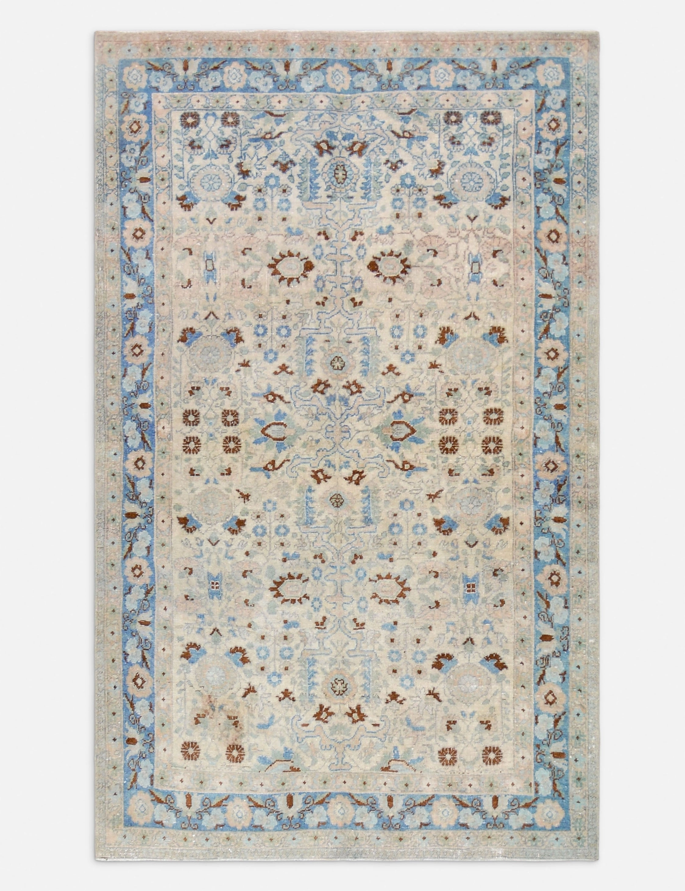 Vintage Turkish Hand-Knotted Wool Rug No. 427, 4'3" x 6'8" trendy fashion rug