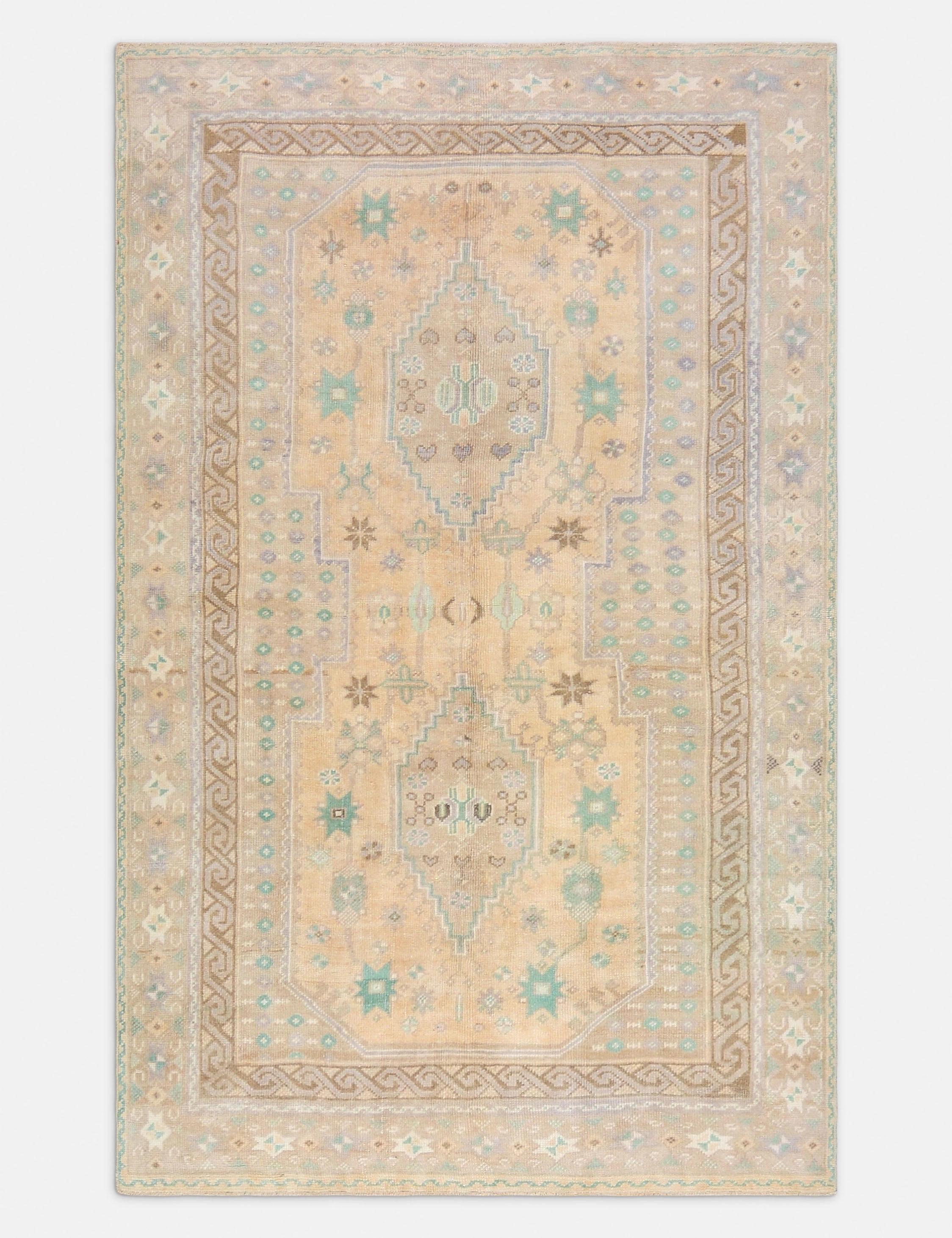 Vintage Turkish Hand-Knotted Wool Rug No. 428, 4'8" x 7'5" trendy fashion rug