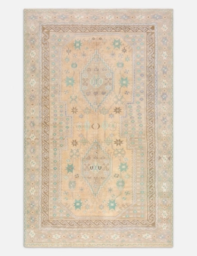 Vintage Turkish Hand-Knotted Wool Rug No. 428, 4'8" x 7'5" trendy fashion rug