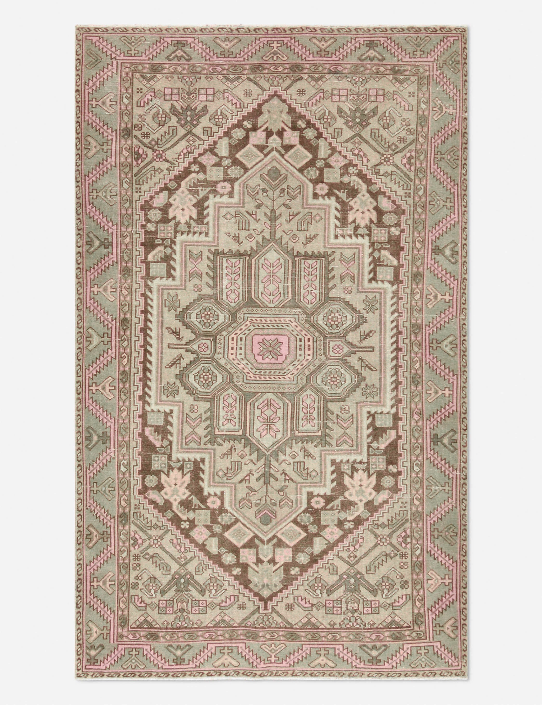Vintage Turkish Hand-Knotted Wool Rug No. 430, 4'1" x 6'9" trendy fashion rug
