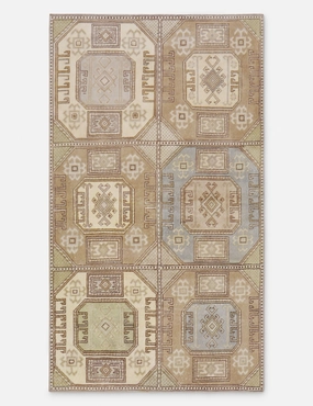 Vintage Turkish Hand-Knotted Wool Rug No. 434, 4' x 7' trendy fashion rug