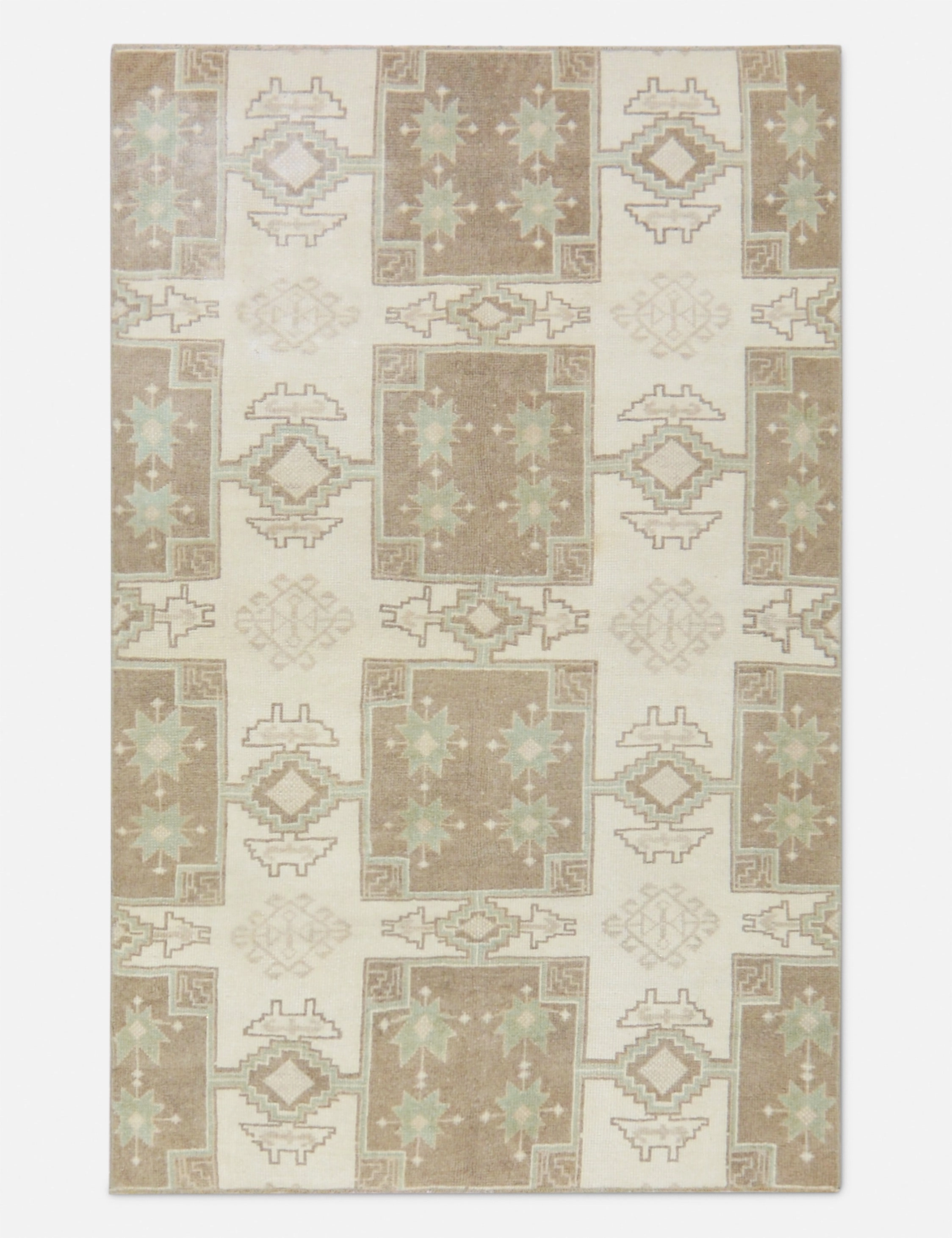 Vintage Turkish Hand-Knotted Wool Rug No. 436, 4' x 5'10" trendy fashion rug