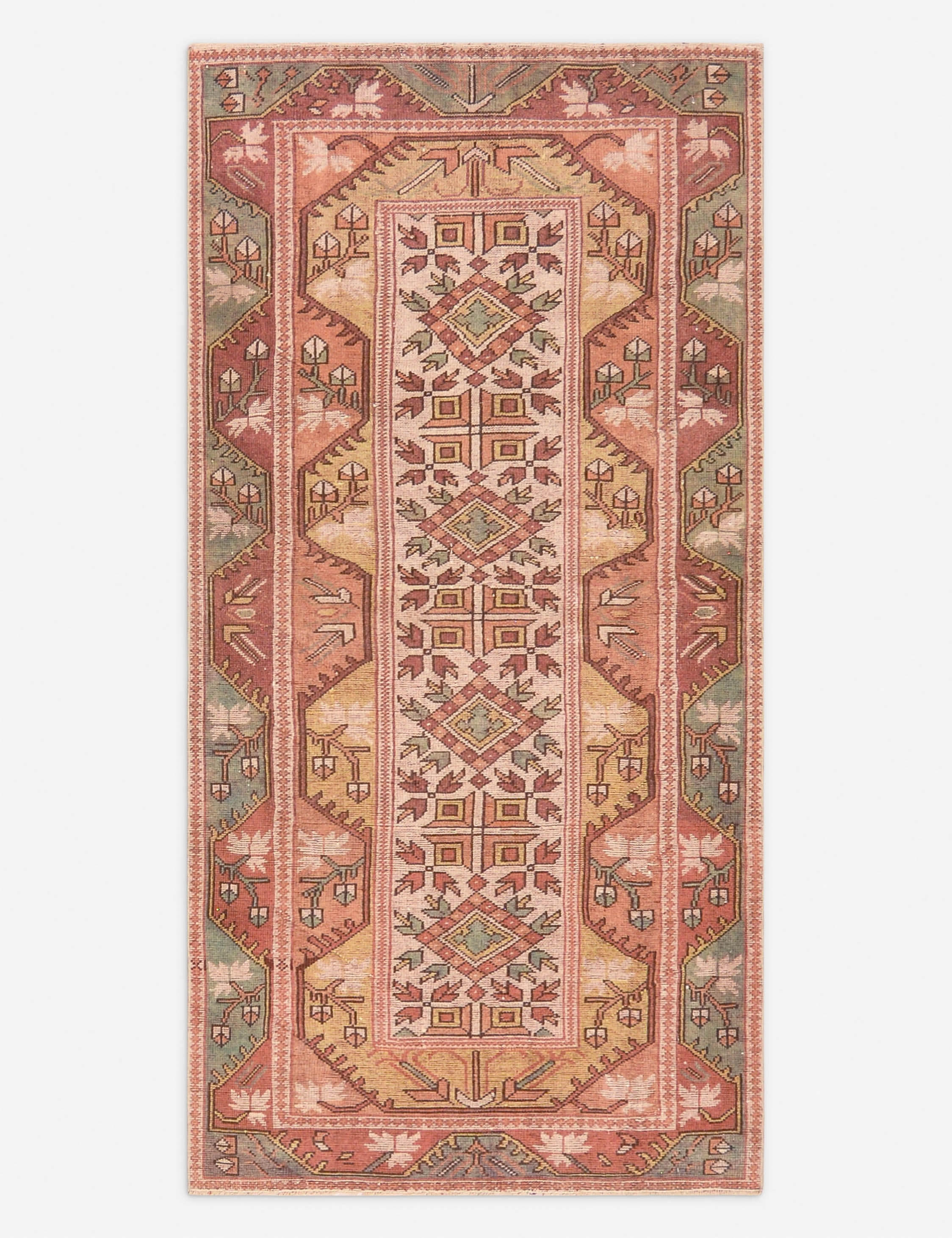 Vintage Turkish Hand-Knotted Wool Rug No. 437, 3'1" x 6'5" trendy fashion rug