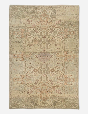 Vintage Turkish Hand-Knotted Wool Rug No. 440, 6'7" x 9'7" trendy fashion rug