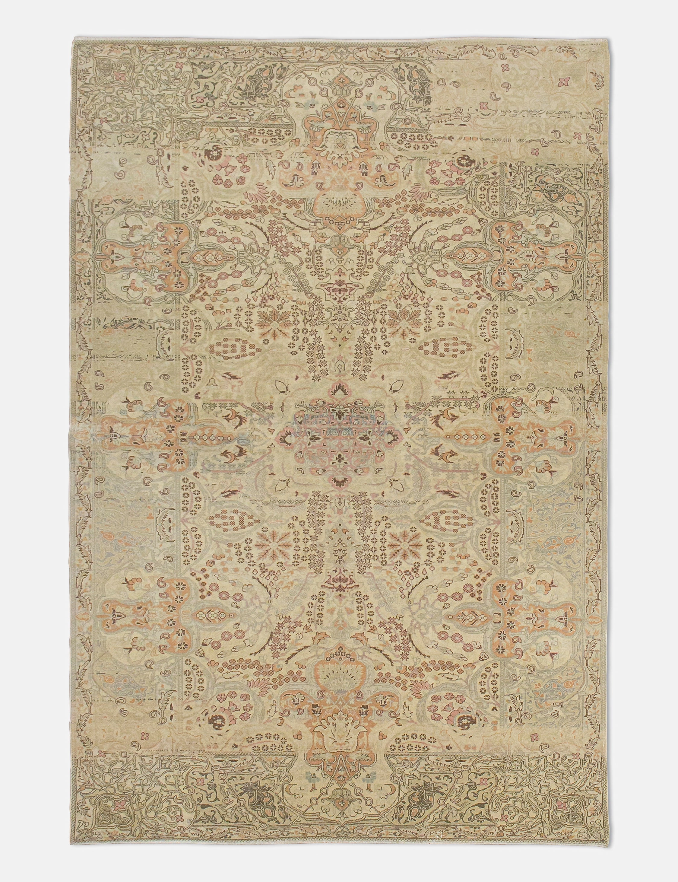 Vintage Turkish Hand-Knotted Wool Rug No. 440, 6'7" x 9'7" trendy fashion rug